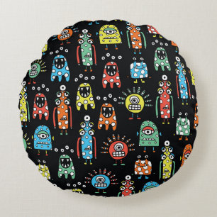 Coussins Ronds Monstres Aliens : Mignonne Vintage sans couture