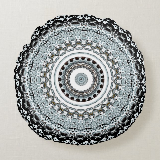 Coussins Ronds Monstres Mandala 2 (Devant)