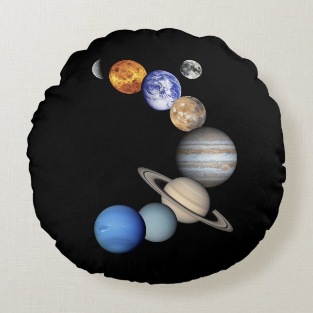 Coussins Ronds Montage du système solaire (Devant)