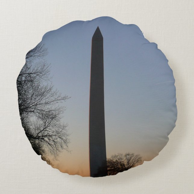 Coussins Ronds Monument Washington au coucher du soleil à DC (Dos)