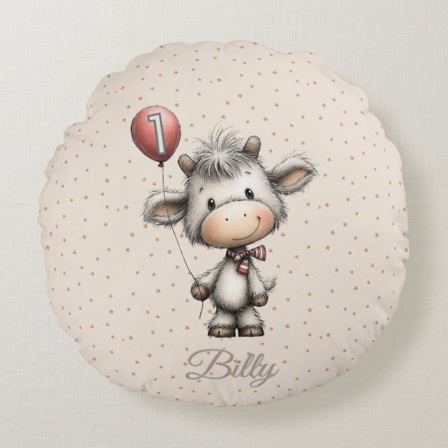 Coussins Ronds Moo Magic: Age One Edition! (Devant)