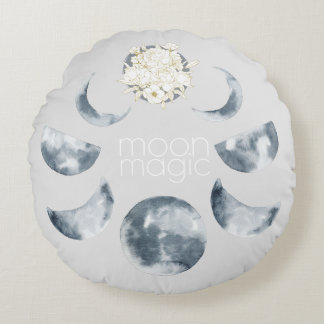 Coussins Ronds Moon Magic Moon Phase & Floral Moon