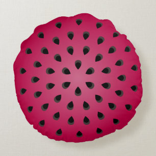 Coussins Ronds Morceau de pastèque rouge avec graines