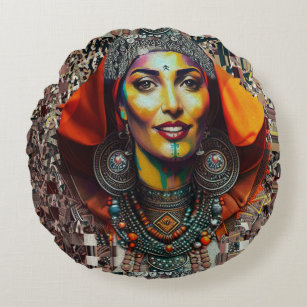 Coussins Ronds Moroccan Amazigh Beauty V2