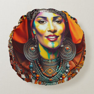 Coussins Ronds Moroccan Amazigh Beauty V3
