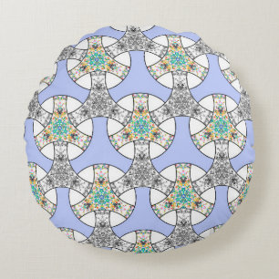 Coussins Ronds Mosaïque colorée et transparente entrelacement ban