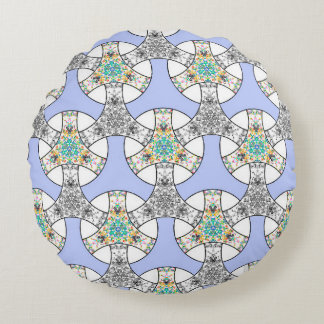 Coussins Ronds Mosaïque colorée et transparente entrelacement ban