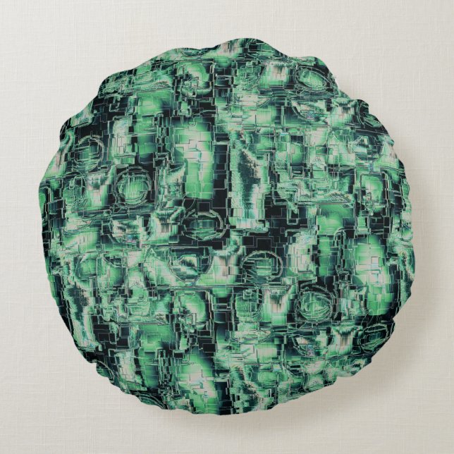 Coussins Ronds Mosaïque d'image abstraite rustique sculptée dans  (Dos)