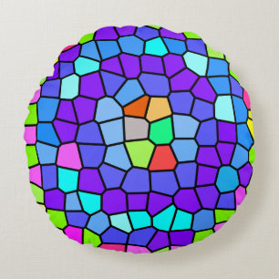 Coussins Ronds Mosaïque géométrique colorée