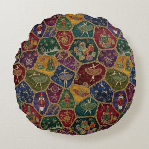 Coussins Ronds Mosaïque vintage de Casse-Noisette Ballet Décorati