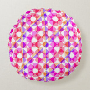 Coussins Ronds Motif à carreaux diamantés colorés à carreaux