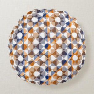 Coussins Ronds Motif à carreaux diamantés colorés à carreaux