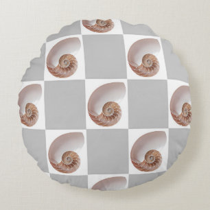 Coussins Ronds Motif à carreaux minimaliste en porcelaine de coqu