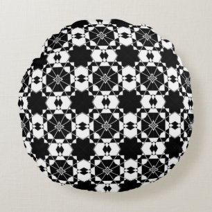 Coussins Ronds Motif à carreaux rétro minimaliste – Conception mo