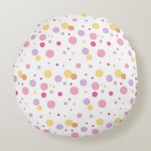 Coussins Ronds Motif à pois pastel doux