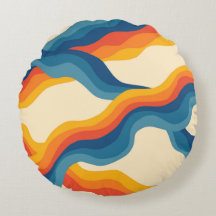 Motif à rayures ondulées orange et bleu rétro des