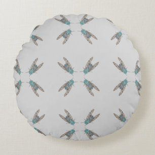 Coussins Ronds Motif Abstrait de Nature Pastel Minimaliste