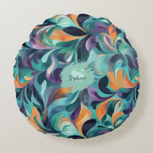 Coussins Ronds Motif Abstrait et dynamique inspiré par Paisley