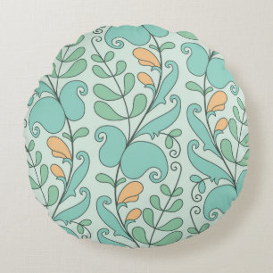 Coussins Ronds Motif Abstrait fleuri sans soudure