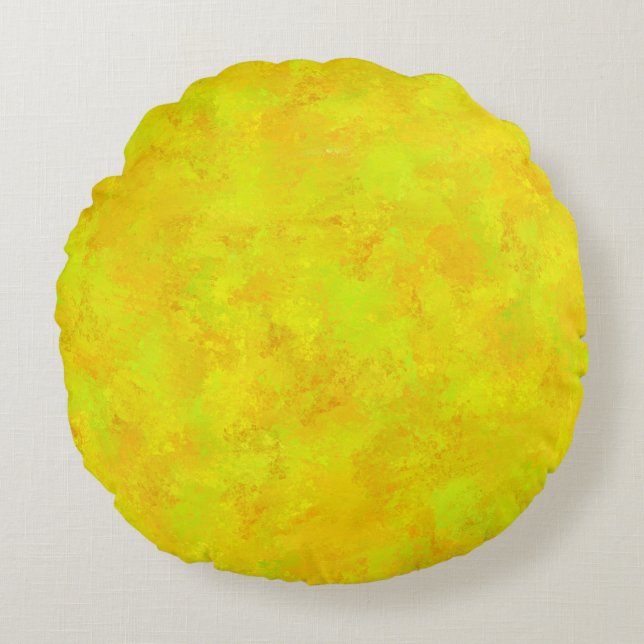 Coussins Ronds Motif Abstrait jaune orange (Devant)