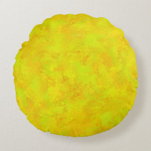 Coussins Ronds Motif Abstrait Jaune Orange Vert