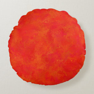 Coussins Ronds Motif Abstrait Orange Rouge