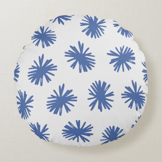 Coussins Ronds motif Abstrait sans soudure avec formes dessinées  (Devant)