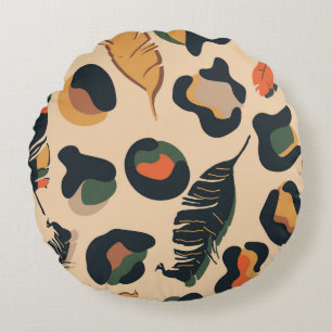 Coussins Ronds Motif Abstrait sans soudure, dos d'animal sauvage