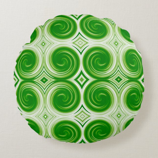 Coussins Ronds Motif Abstrait Swirl #36 (Devant)