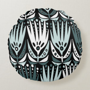 Coussins Ronds Motif abstrait vintage moderne et transparent avec