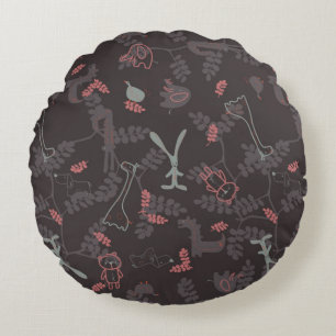 Coussins Ronds motif affichant des bébés animaux 1