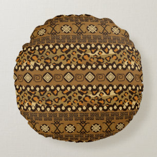 Coussins Ronds Motif africain de peau de guépard