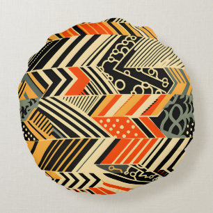Coussins Ronds Motif africain dynamique