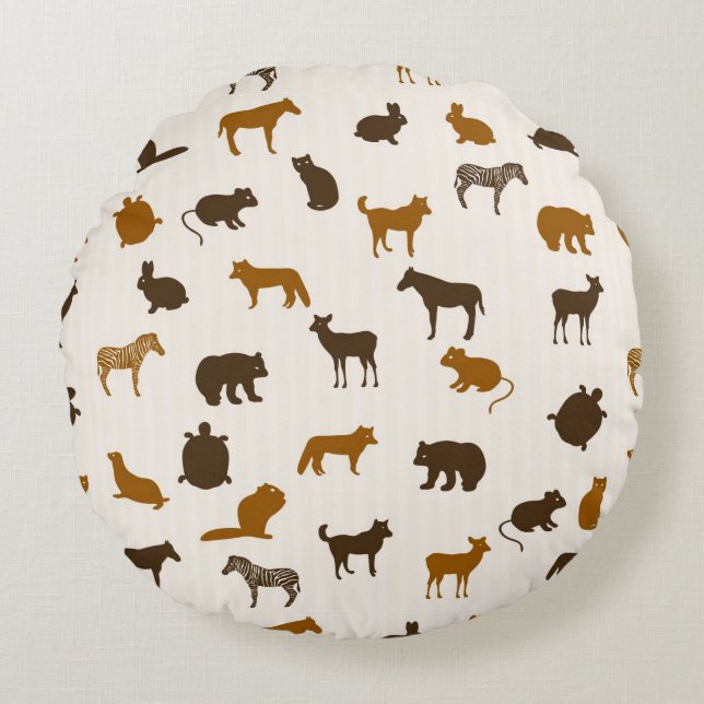 Coussins Ronds Motif animal 1 (Devant)