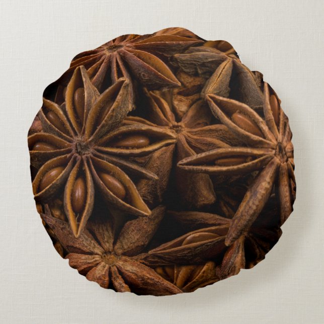 Coussins Ronds Motif Anise Stars (Dos)