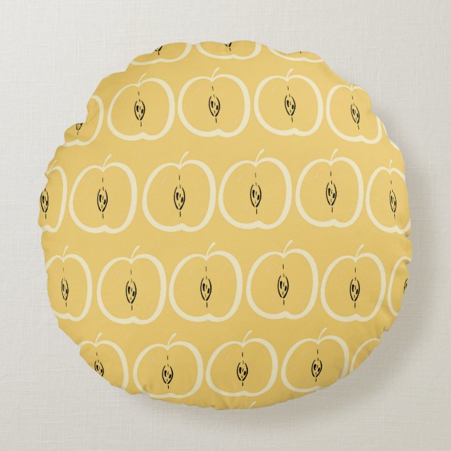 Coussins Ronds Motif Apple vintage : Fond d'écran. (Devant)