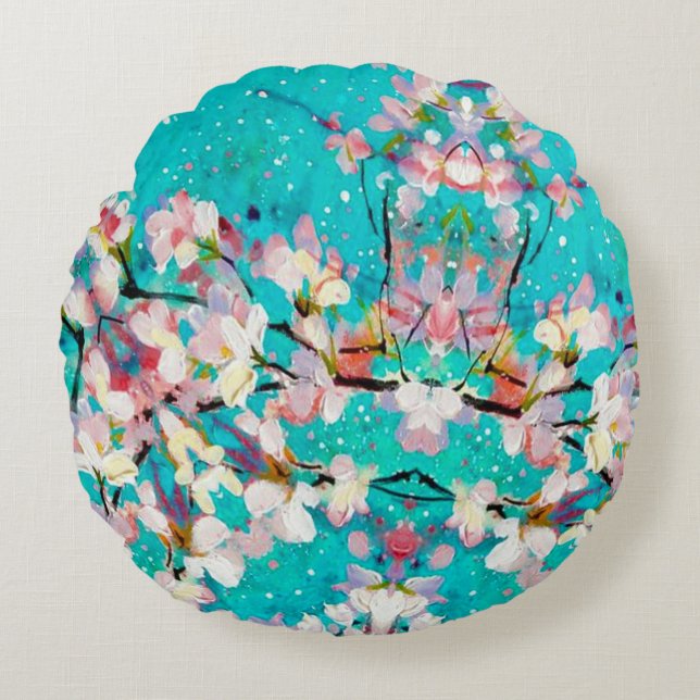 Coussins Ronds Motif Arrière - plan géométrique Abstrait coloré (Devant)