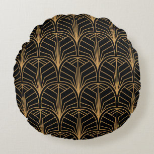 Coussins Ronds Motif Art Déco sans couture. ba minimaliste vintag