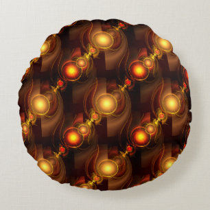 Coussins Ronds Motif artistique abstrait élégant boho moderne en 