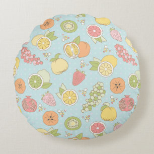 Coussins Ronds Motif avec des fruits et des baies