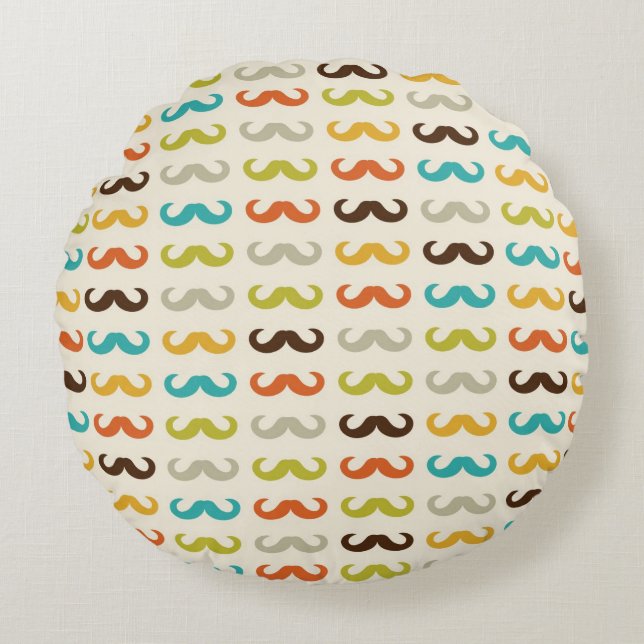 Coussins Ronds Motif avec la moustache (Devant)
