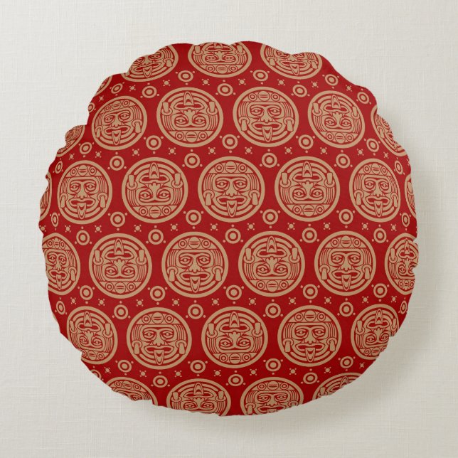 Coussins Ronds Motif aztèque (Devant)
