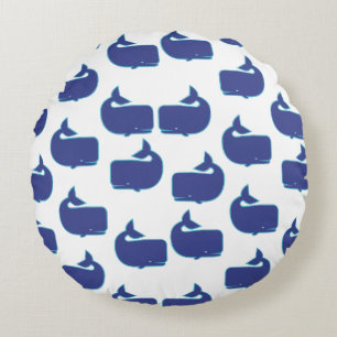 Coussins Ronds Motif Baleine Bleue Côtière Motif Marin Océanique