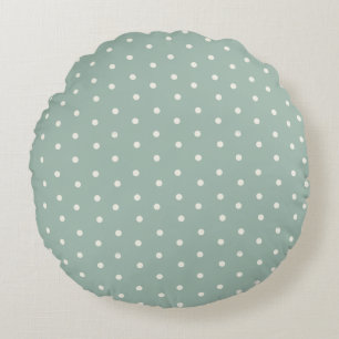 Coussins Ronds Motif bébé pois sur fond bleu vert