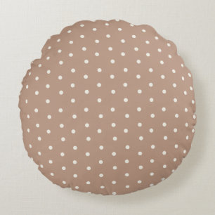 Coussins Ronds Motif bébé pois sur fond marron