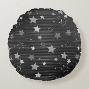 Coussins Ronds Motif Black Stars