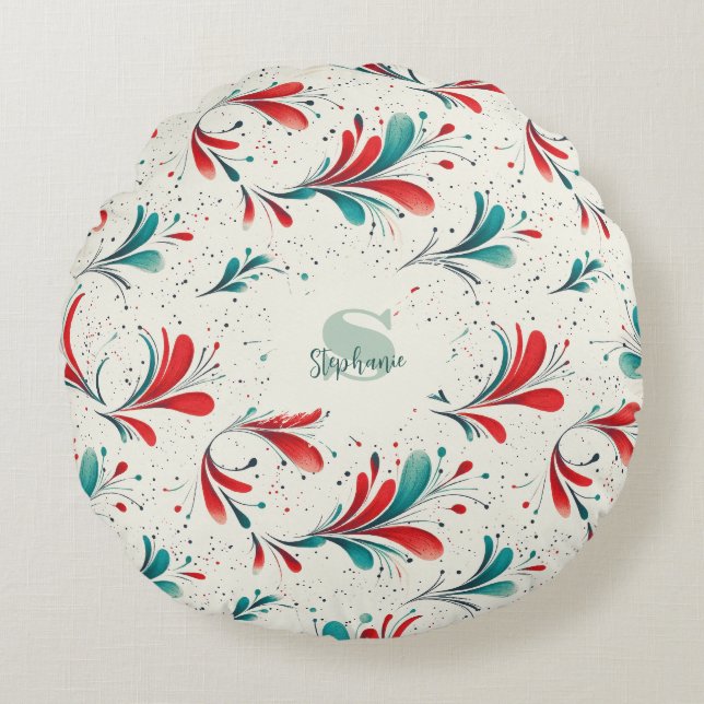 Coussins Ronds Motif blanc et blanc blanc et  blanc (2) (Devant)