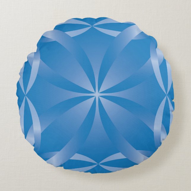 Coussins Ronds motif bleu topaz (Devant)