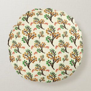 Coussins Ronds Motif botanique sans couture avec une branche de f