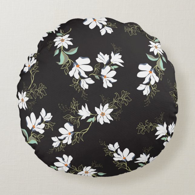 Coussins Ronds Motif brillant Magnolia (Devant)